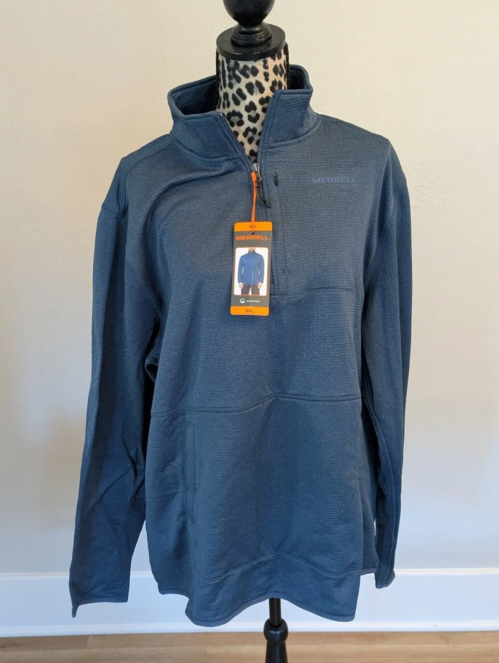 Merrell Men's Blue Quarter-Zip Fleece Pullover